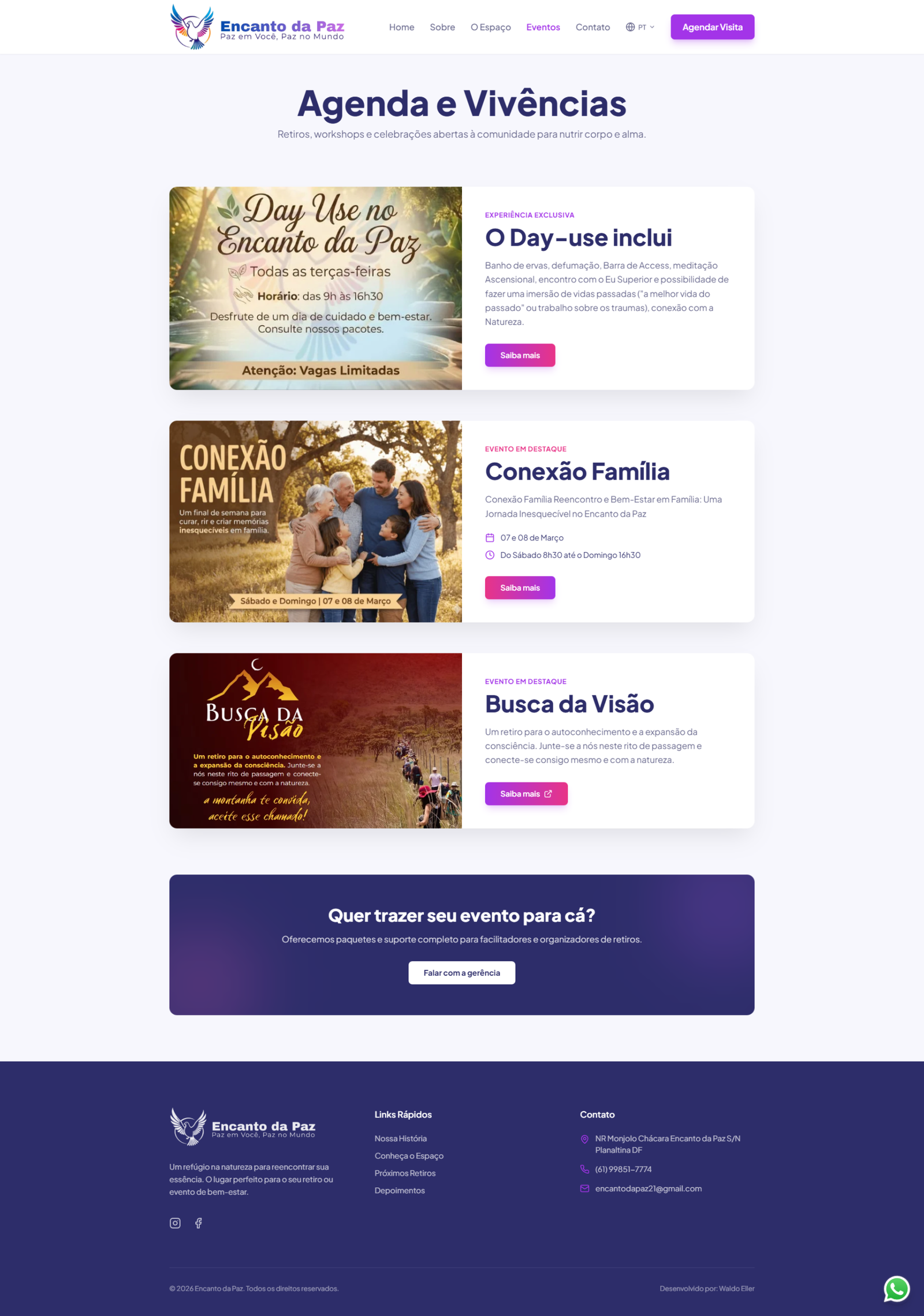 Eventos e Experiências
